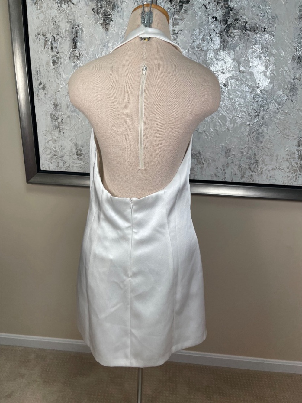REFORMATION Anakin Satin White Mini Dress Size 8 - Picture 6 of 8
